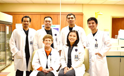 LABORATORY DEPARTMENT Left to Right, Bottom Row: Virginia Wolf, MT; Raejenn Letrondo, MT Left to Right, Top Row: Andy Atimama, MT; Paul Erojo, MT, JJ Alaan, Lab Director; CJ Buguis, MT